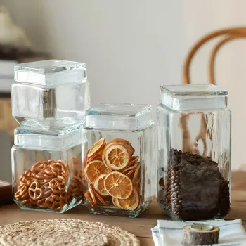 Square Glass Jar With Glass Lid for a Calm Pantry